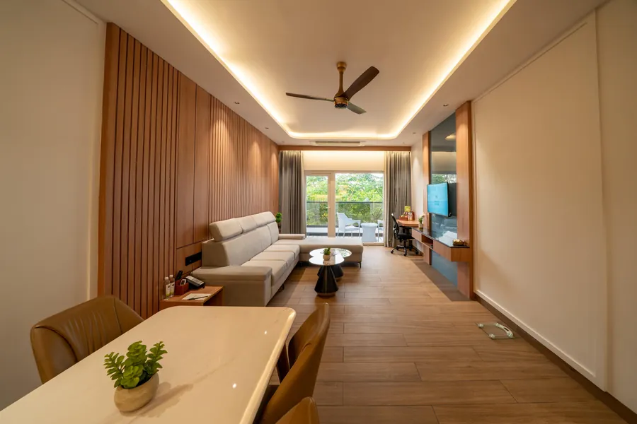 Suite dining and living area